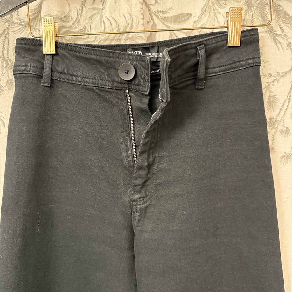 Zara Black Wide-Leg Pants - Picture 3 of 6